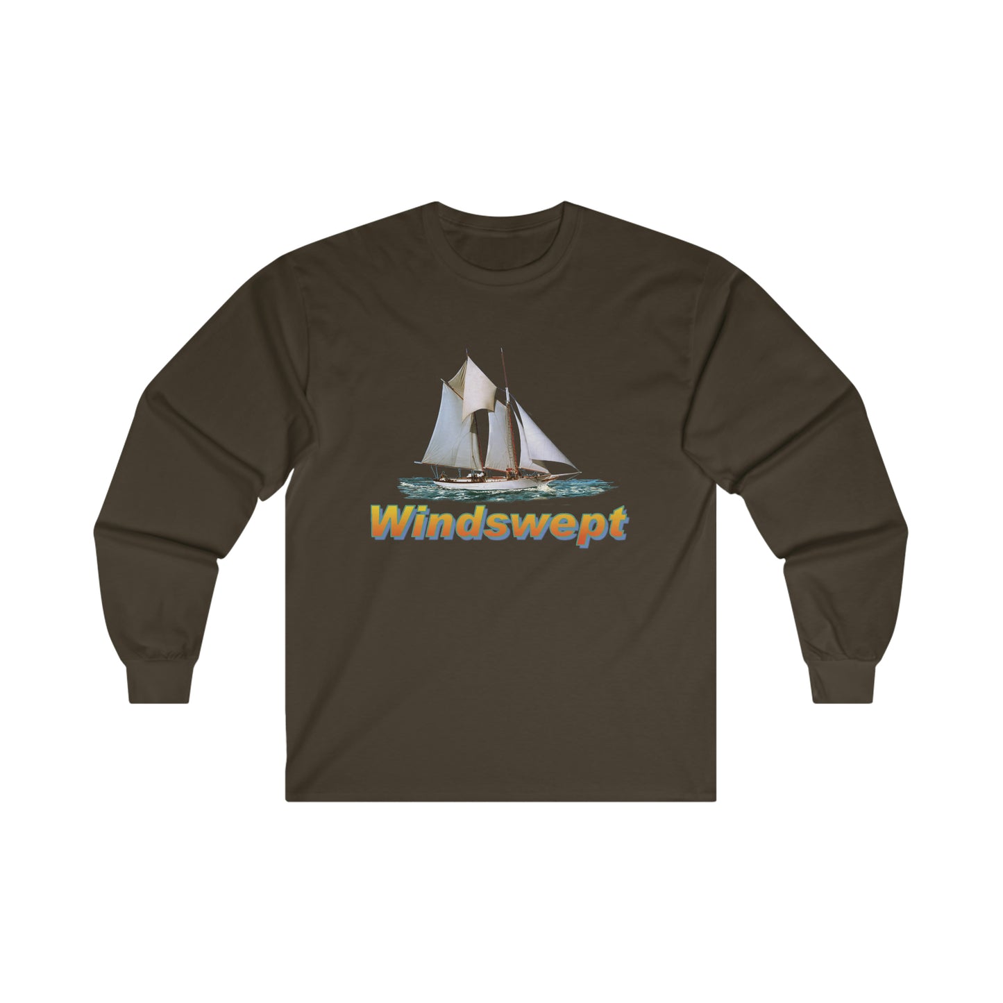 Ultra Cotton Long Sleeve Tee, W.H. Aubrey Sailboat. By John Ryerson Bredin