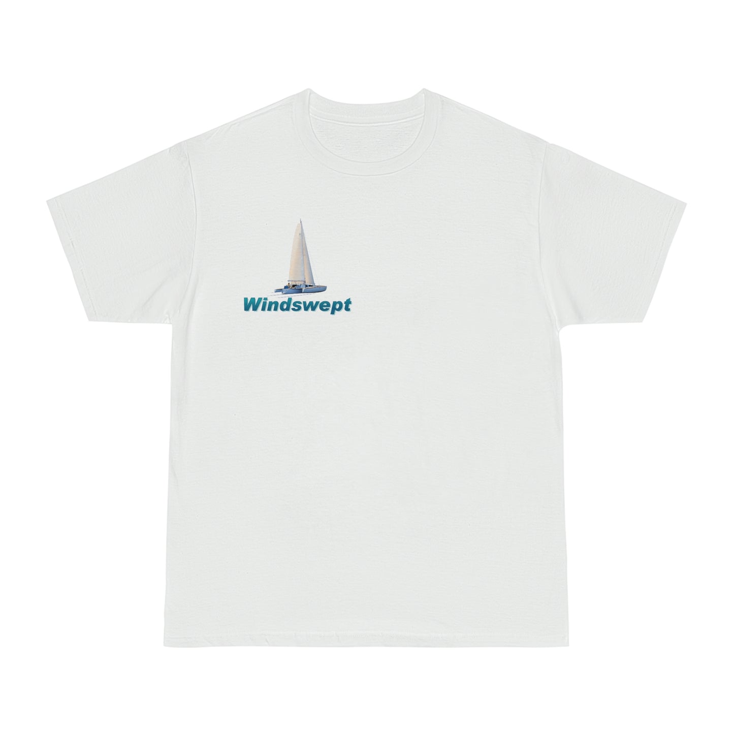 Windswept T-Shirt, Sister Whisper Trimaran. Unisex Hammer™ T-shirt. Artwork by John Ryerson Bredin.