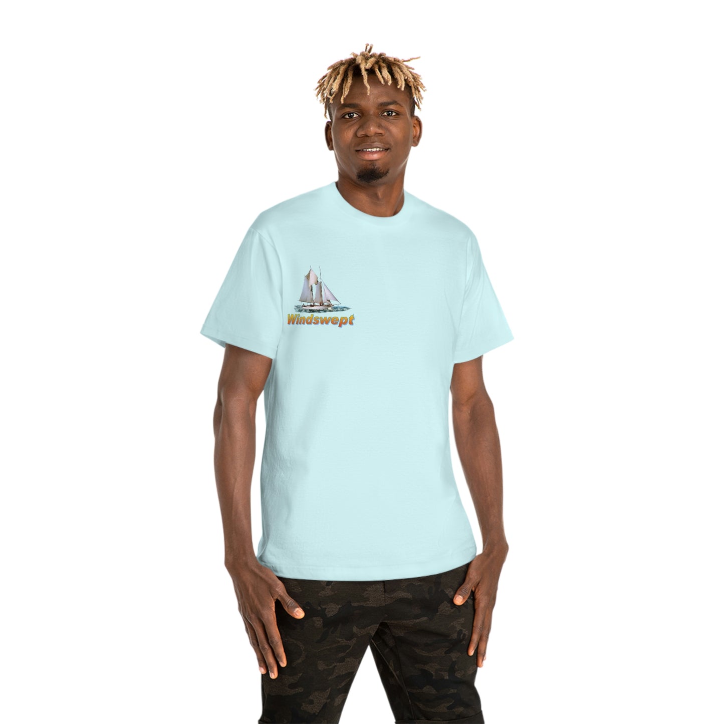 Windswept T-Shirt, Pocket Area William H Aubrey sailboat. Unisex Hammer™ T-shirt