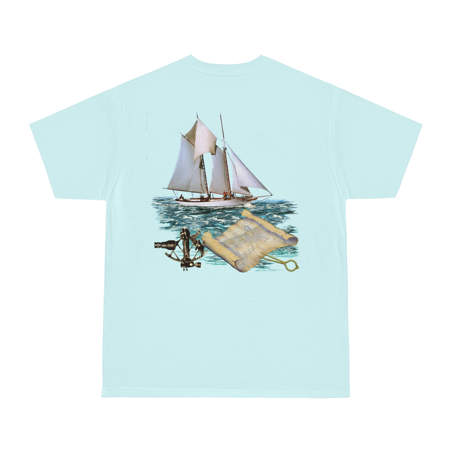 Windswept T-Shirt, Pocket Area William H Aubrey sailboat. Unisex Hammer™ T-shirt