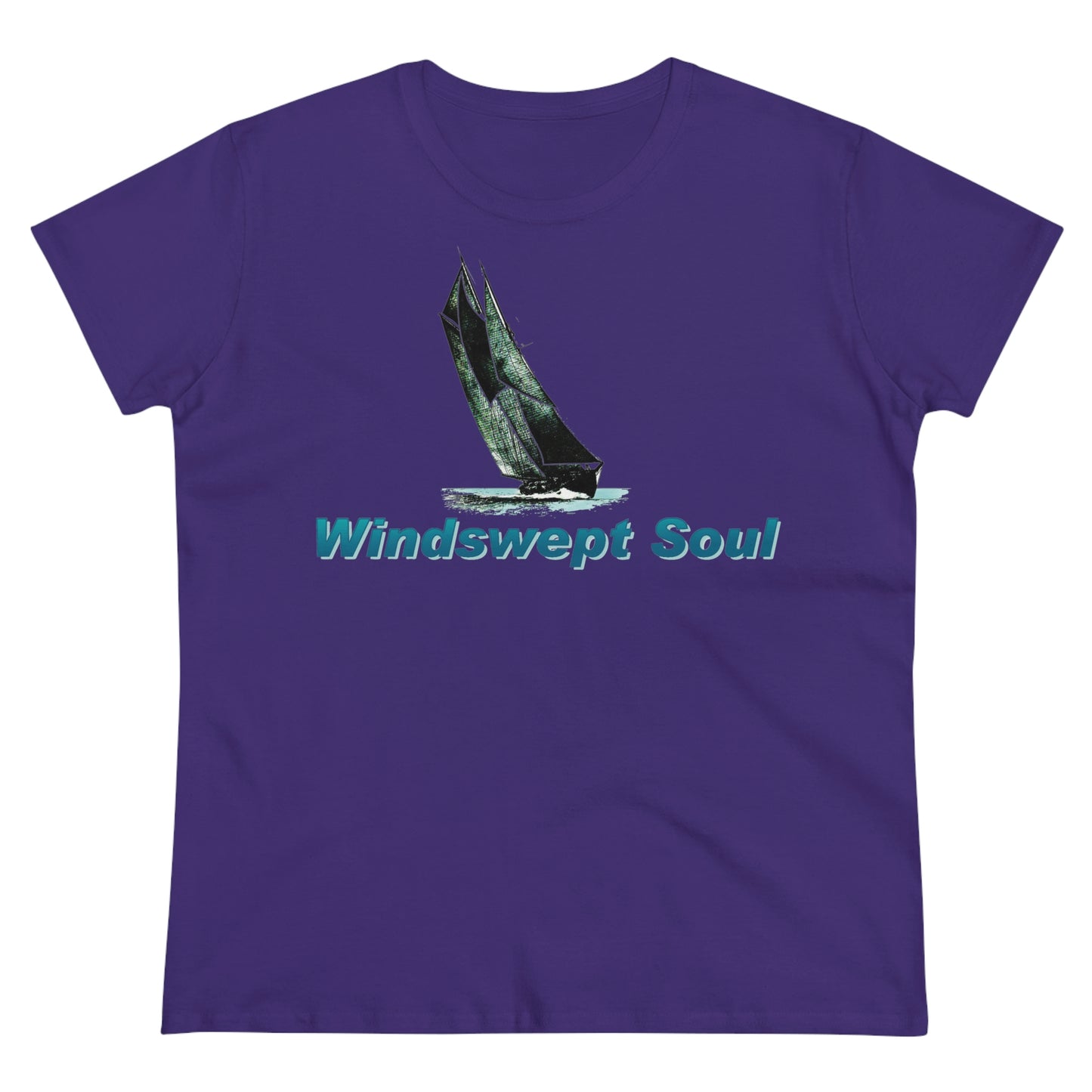 Windswept Soult, Bluenose sailboat, Women's Midweight Cotton Tee
