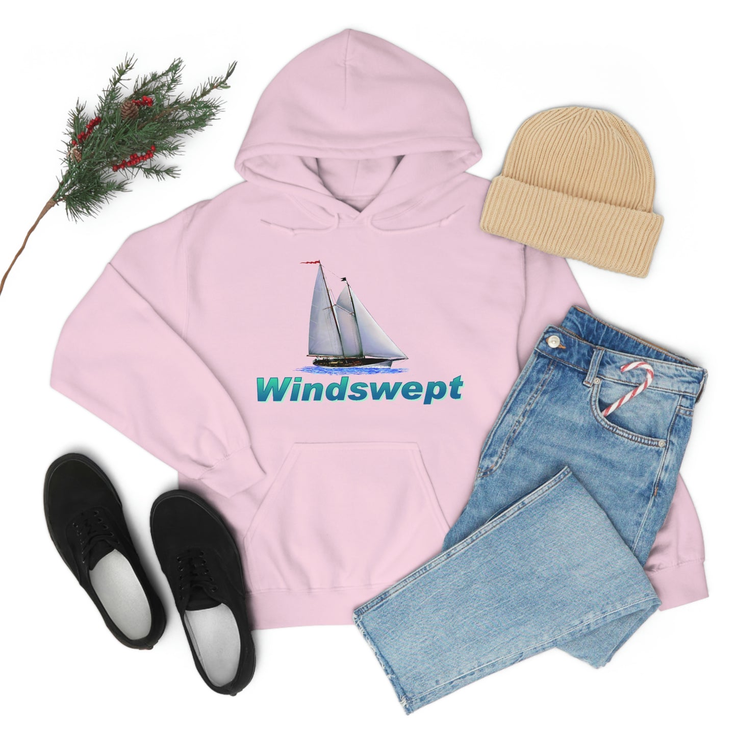 Unisex Heavy Blend™ Hooded Sweatshirt, Windswept, Mother Ocean design.