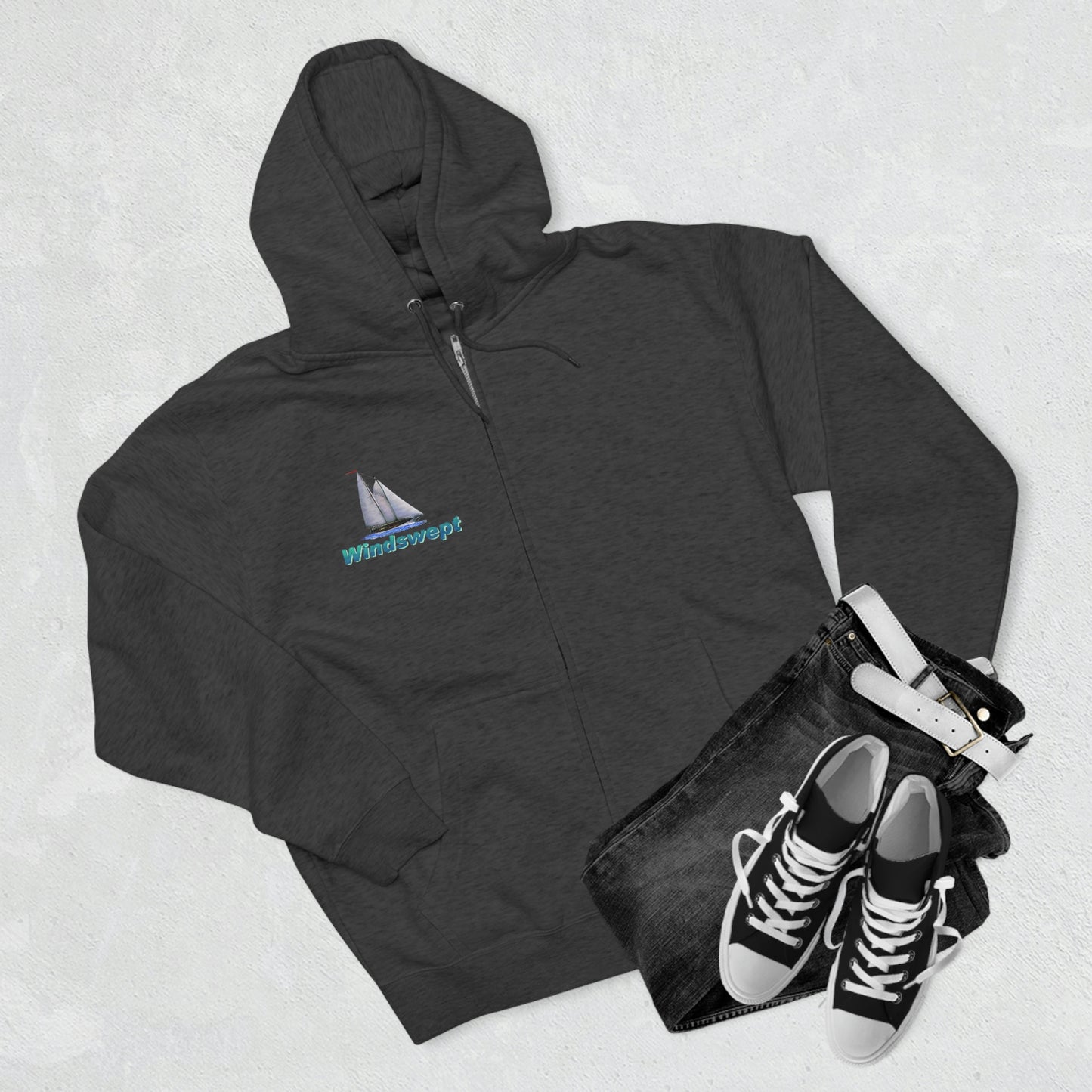 Unisex Premium Full Zip Hoodie, Mother Ocean graphic by John Ryerson Bredin