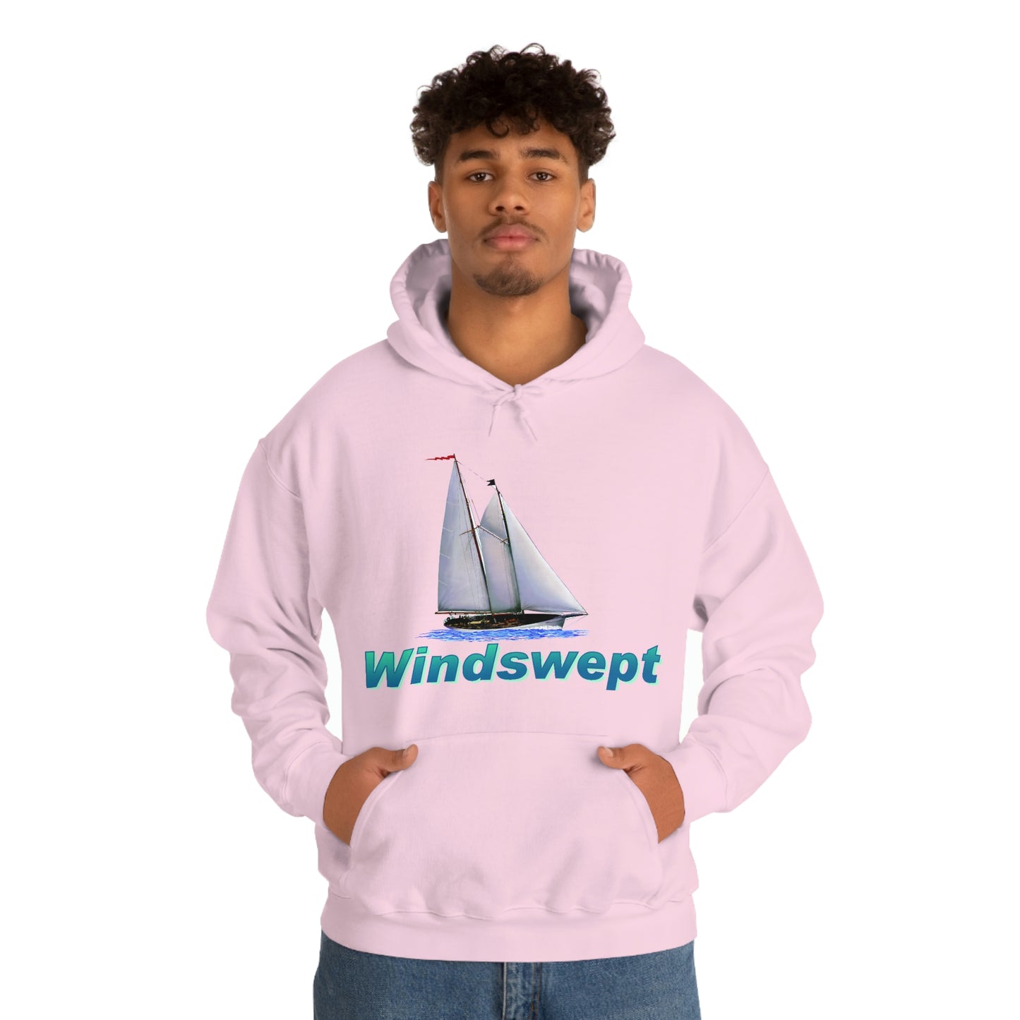 Unisex Heavy Blend™ Hooded Sweatshirt, Windswept, Mother Ocean design.