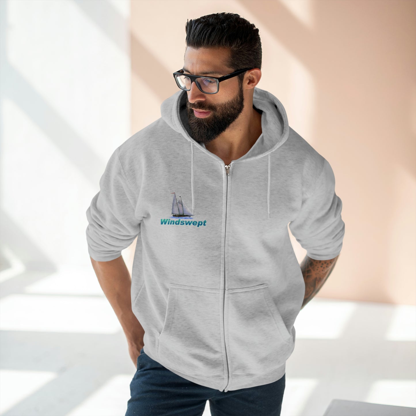 Unisex Premium Full Zip Hoodie, Mother Ocean graphic by John Ryerson Bredin