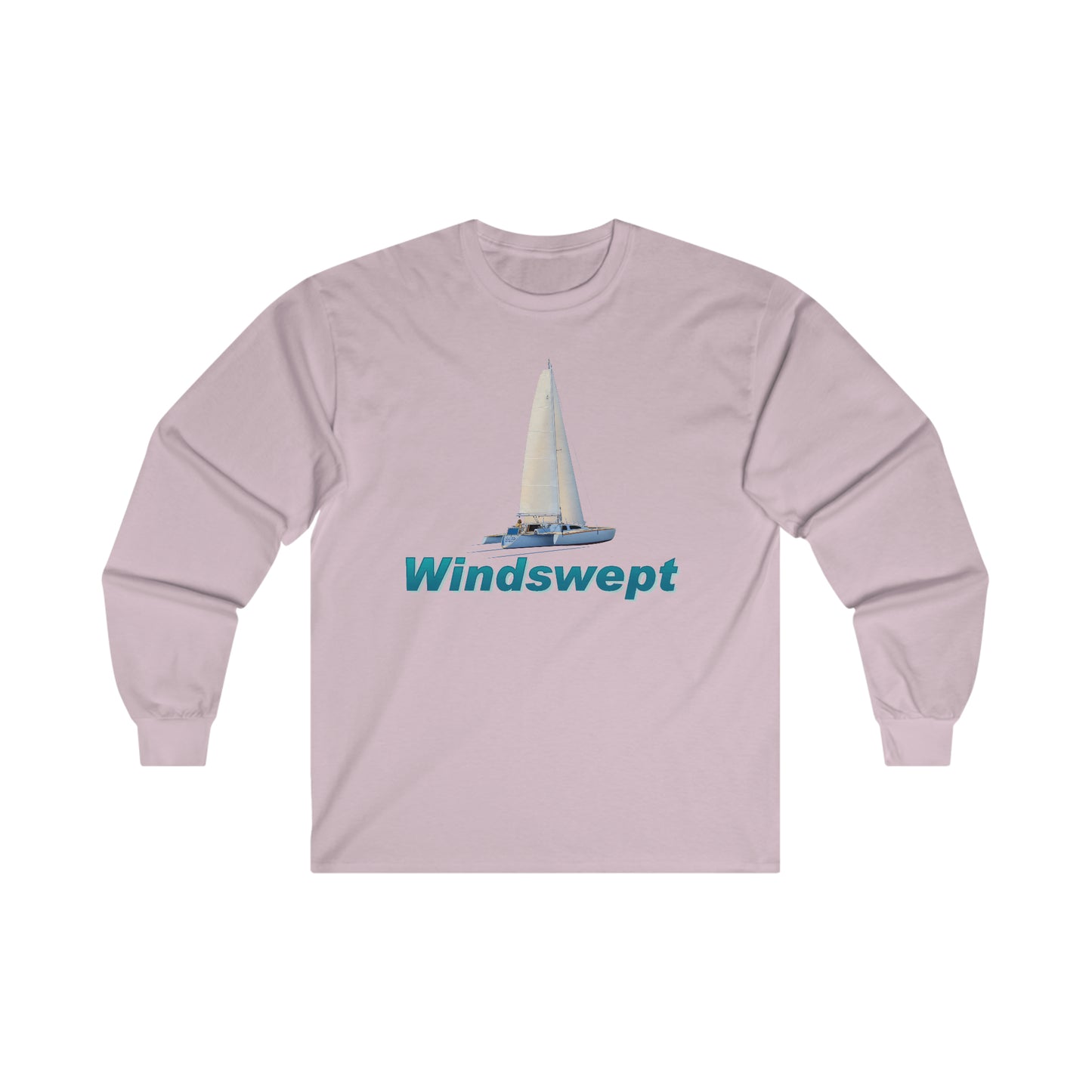 Ultra Cotton Long Sleeve Tee. Sister Whisper sailboat. By John Ryerson Bredin.