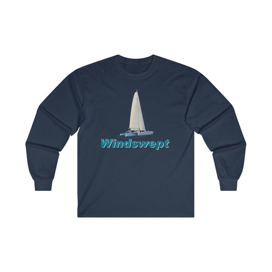 Ultra Cotton Long Sleeve Tee. Sister Whisper sailboat. By John Ryerson Bredin.